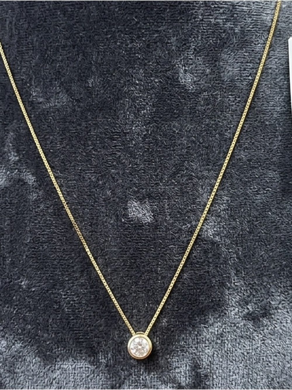 Gold Pendant Necklace with Clear Stone
